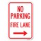 Signmission No Parking Fire Lane With Right Arrow Heavy-Gauge Aluminum Sign, 12" x 18", A-1218-23735 A-1218-23735 - alternate 1